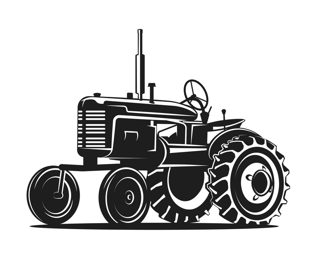 black old tractor silhouette png