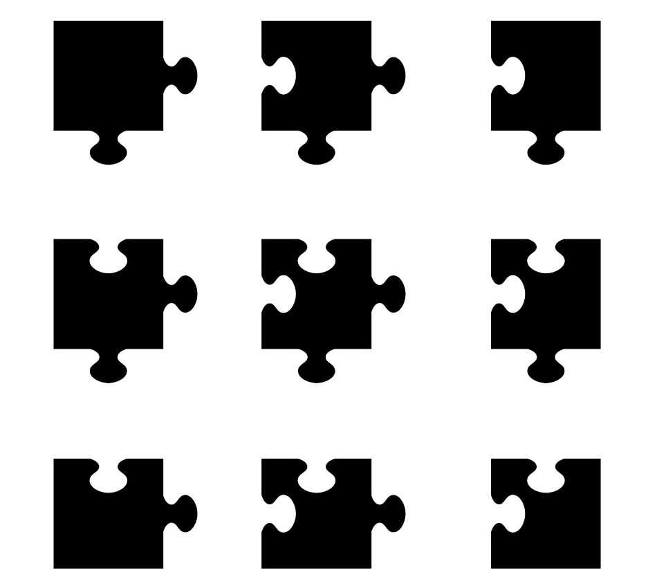 black puzzle pieces png transparent
