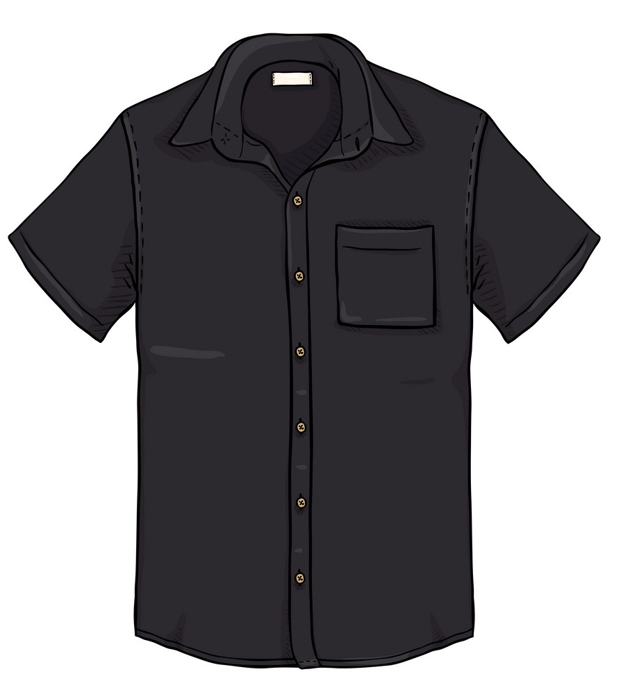 black short sleeve men shirt