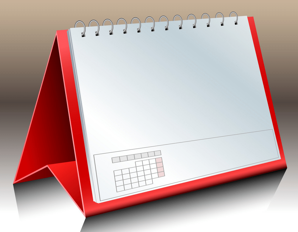 blank desk calendar png