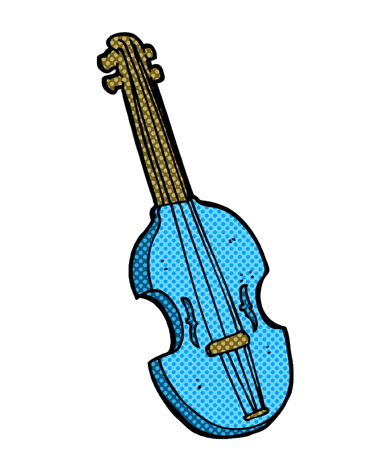 blue comic violin png transparent