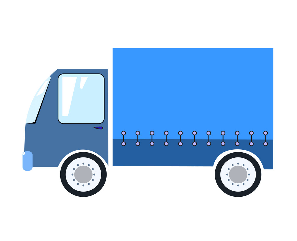 blue delivery truck png