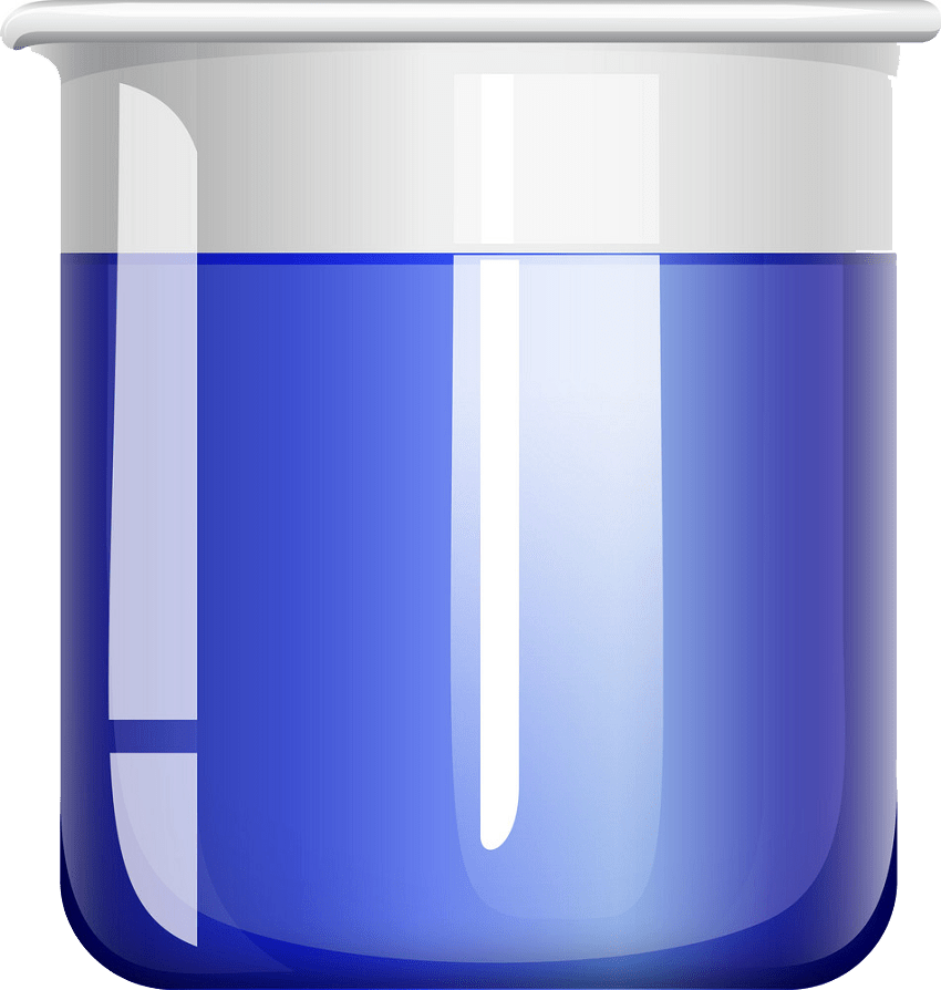 blue liquid in glass beaker png transparent