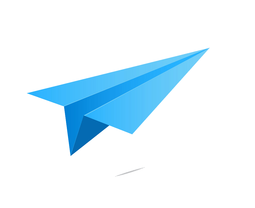 blue paper airplane png transparent