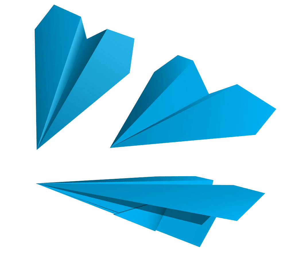 blue paper airplanes png transparent