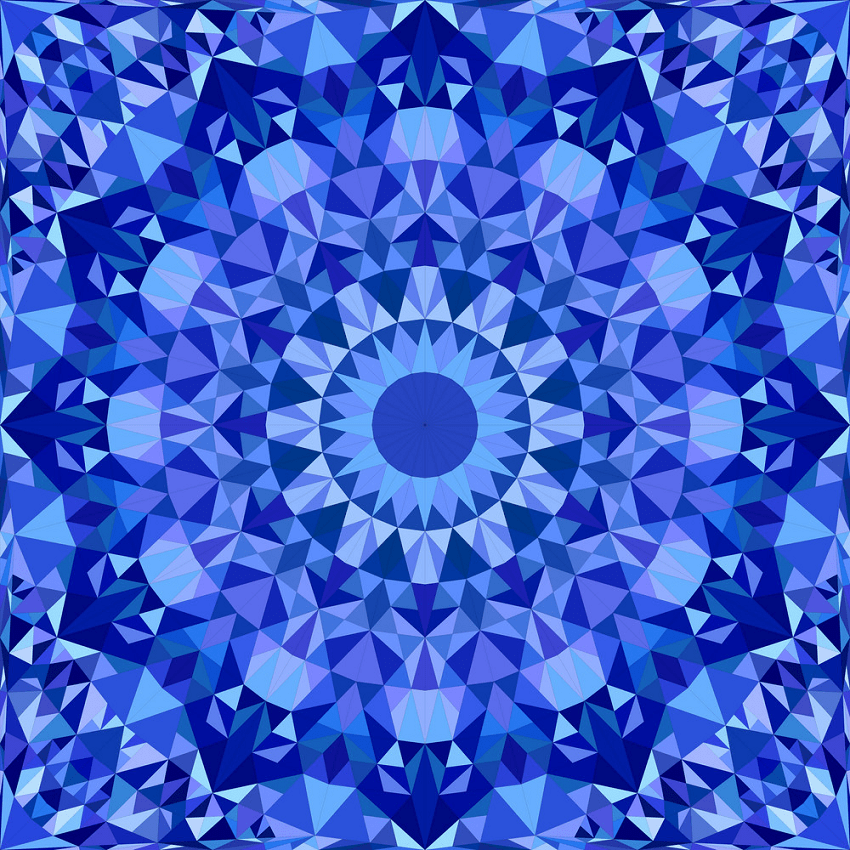 blue repeating kaleidoscope pattern png