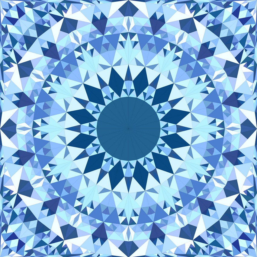 blue seamless kaleidoscope pattern