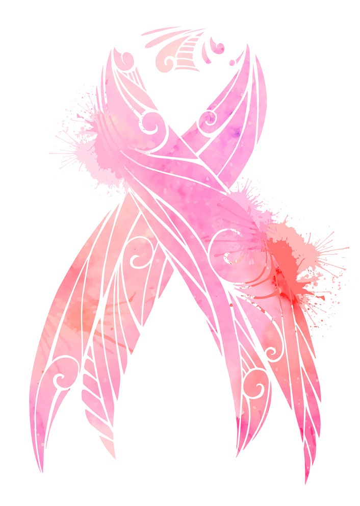 breast cancer awareness watercolor pink ribbon