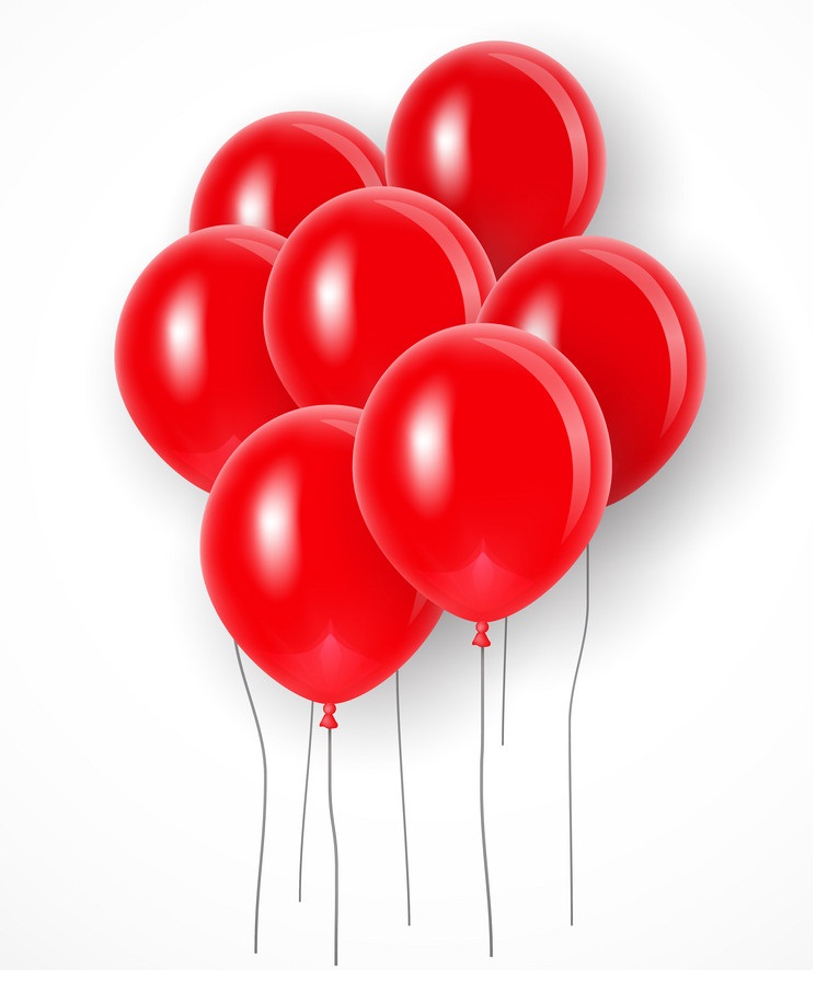 bright red balloons