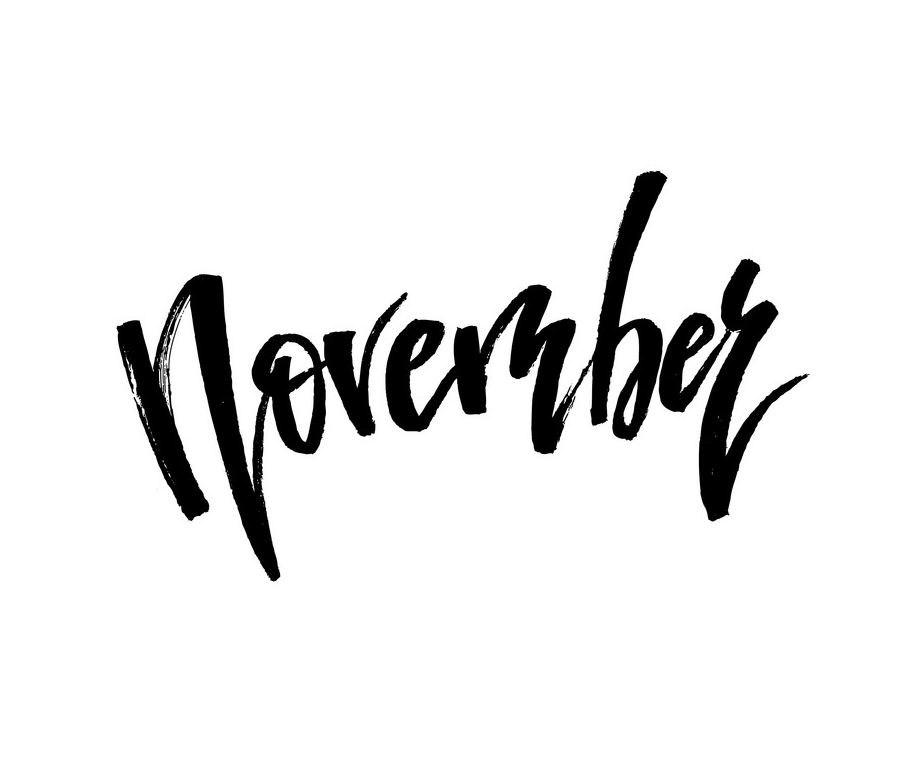 brush lettering november png