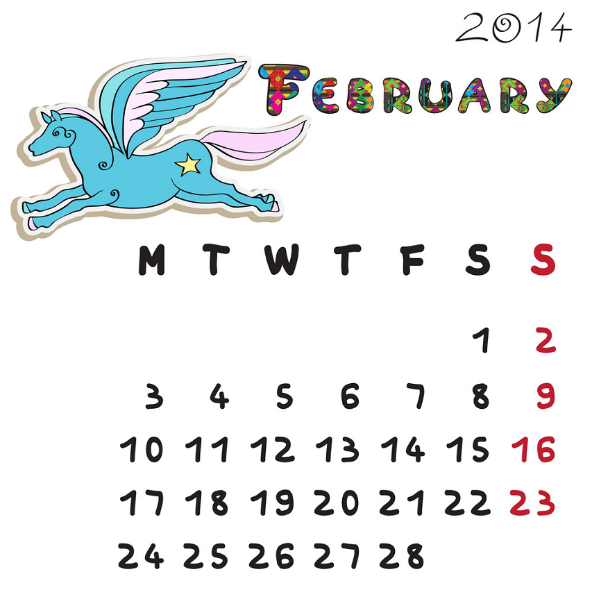calendar 2014 february png