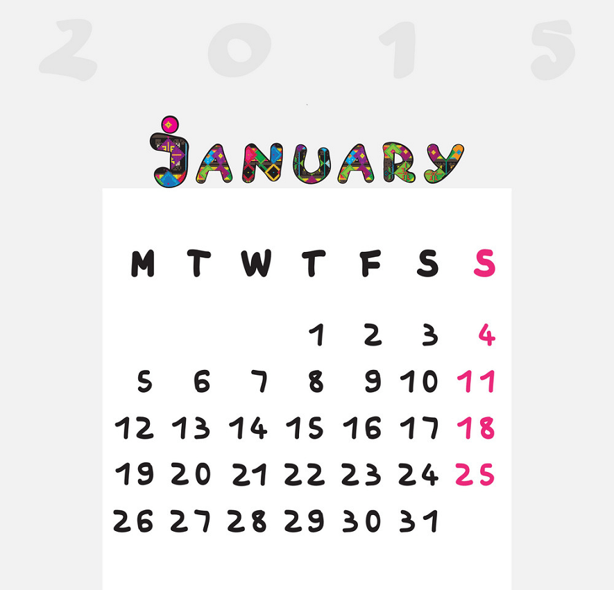 calendar 2015 january png