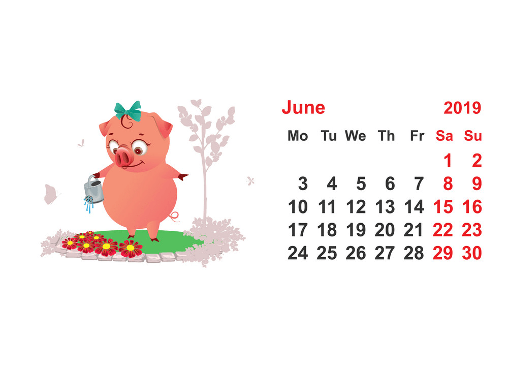 calendar 2019 june grid template png