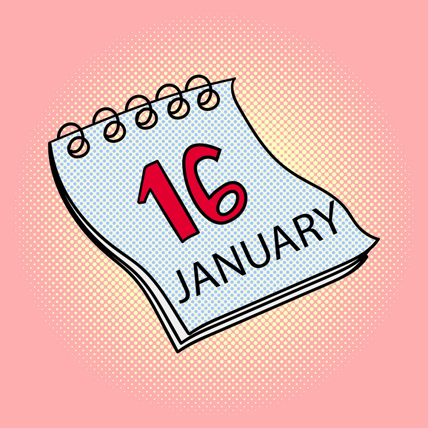 calendar January 16 pop art png