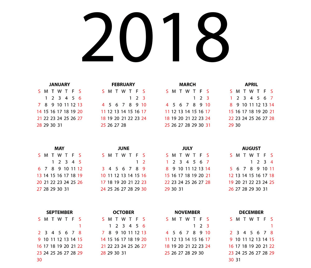 calendar for 2018 png