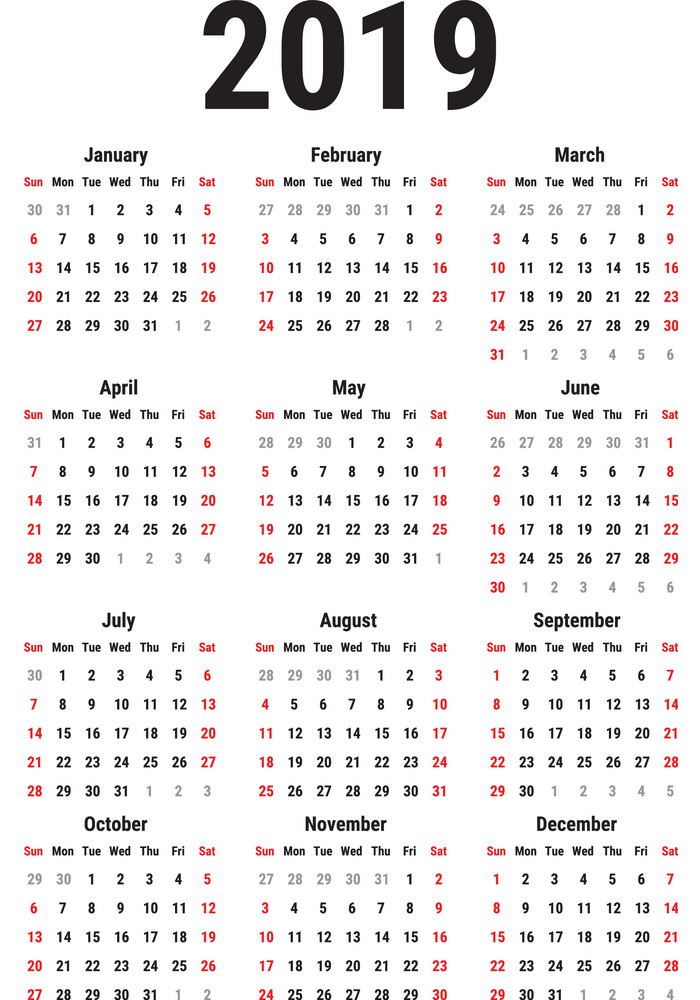 calendar for 2019 png