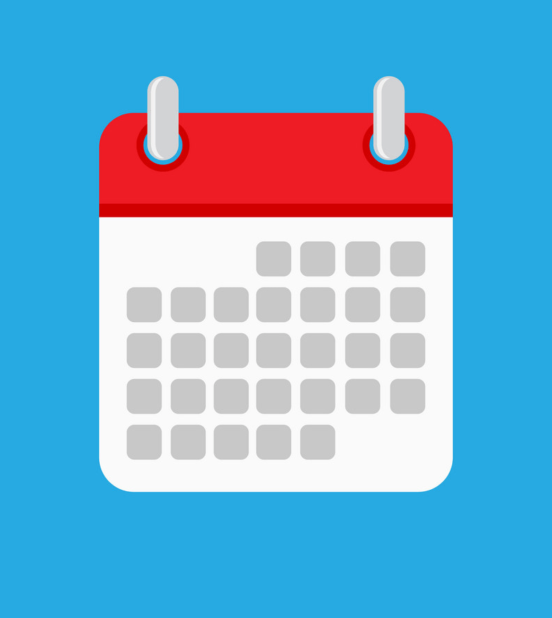 calendar icon on blue background png