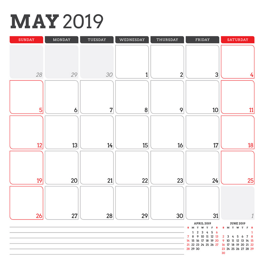 calendar planner for may 2019 png