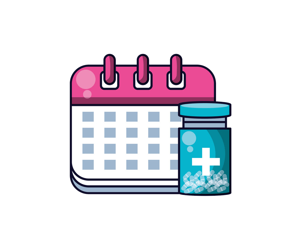 calendar reminder with bottle medicine png transparent