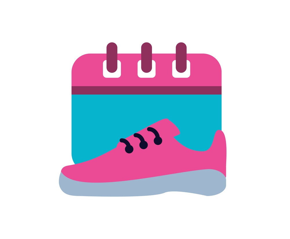 calendar reminder with sport shoe