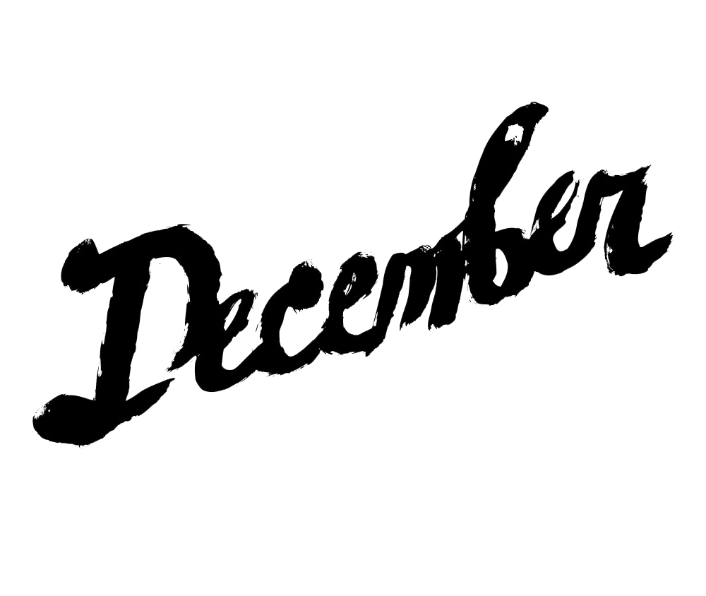 calligraphy lettering december transparent