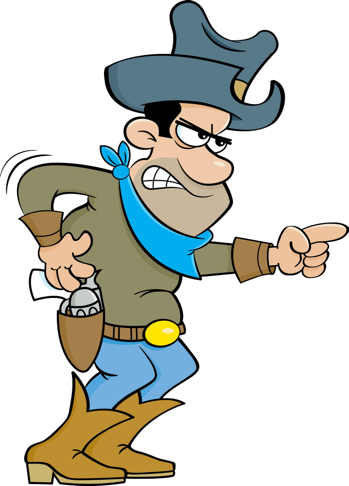 cartoon angry cowboy transparent