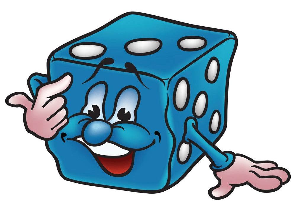 cartoon blue dice png