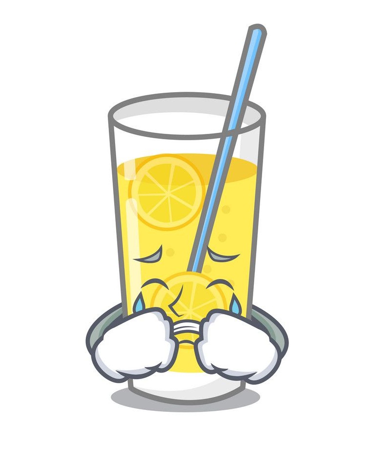cartoon lemonade glass crying