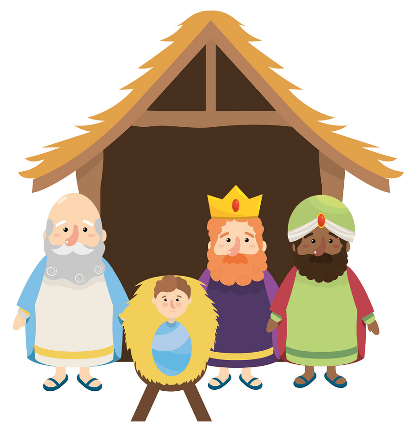 cartoon nativity scene