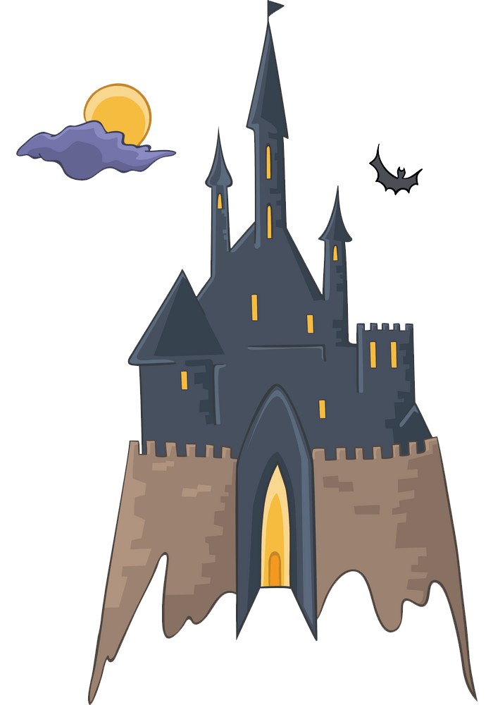 cartoon scary castle transparent