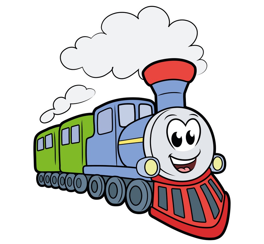 cartoon train smiling