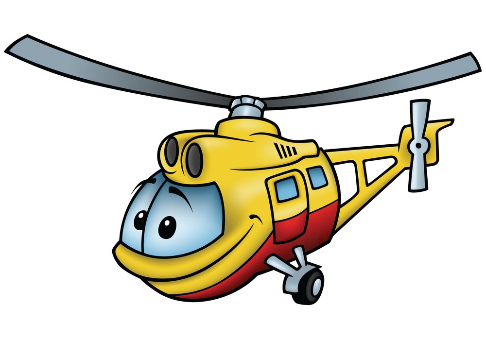 cartoon yellow helicopter