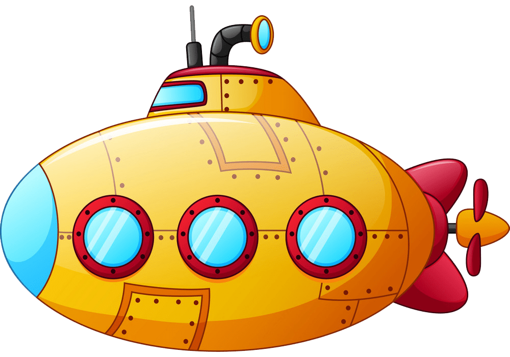 cartoon yellow submarine png transparent