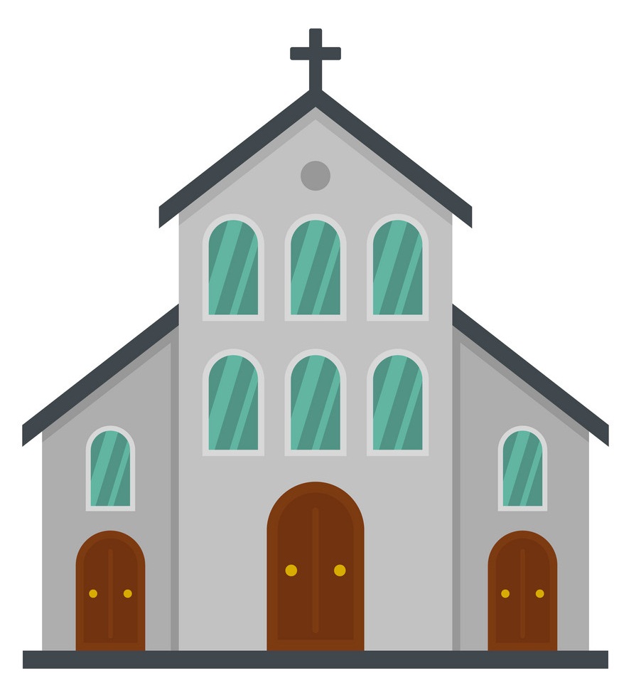 catholic church icon flat style