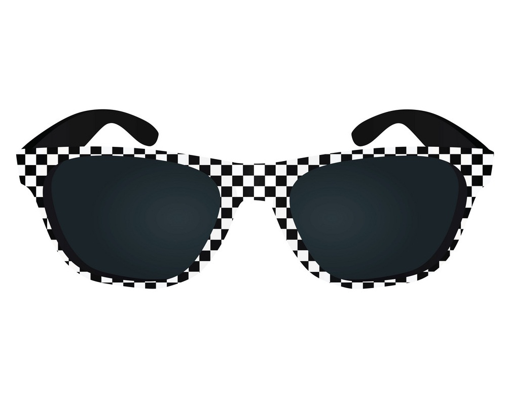 checkered black sunglasses