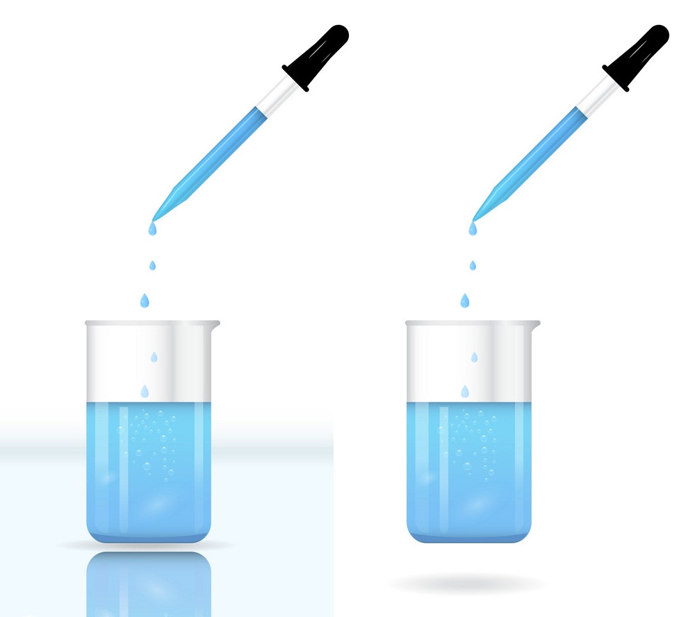 chemical beaker with solution and pipette