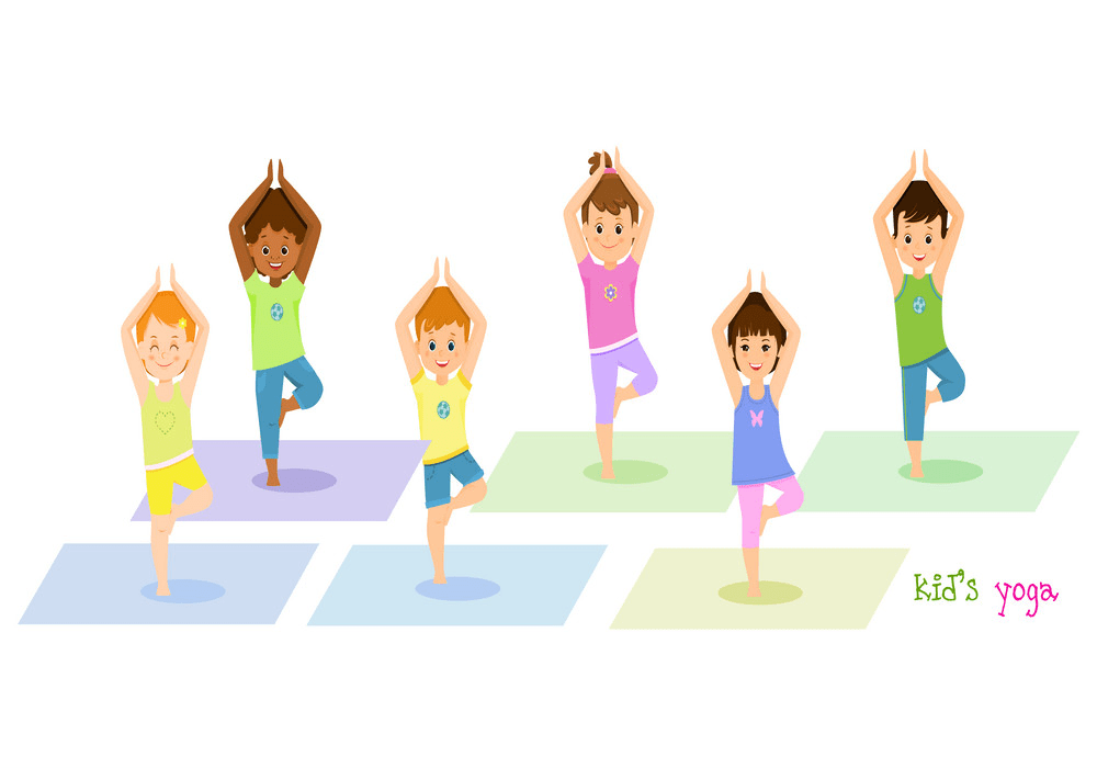 children doing yoga png