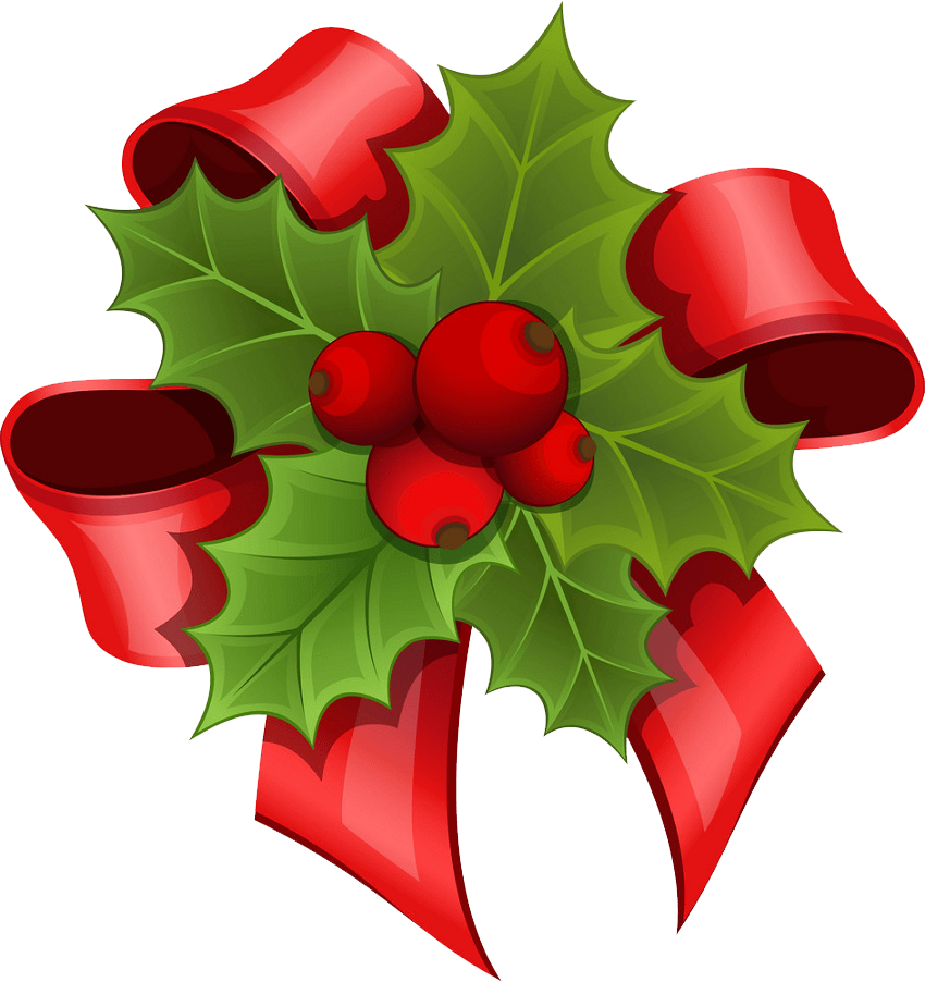 christmas bouquet of holly png transparent
