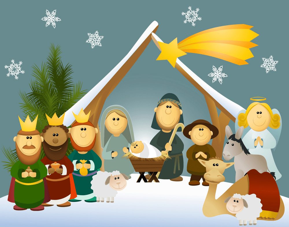 christmas nativity scene with holy family png