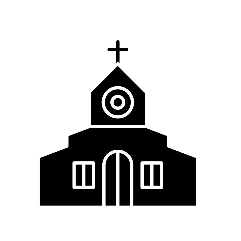 church black icon sign