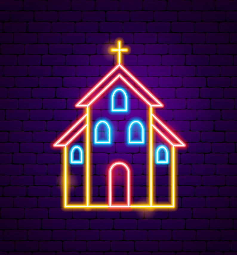 church neon sign