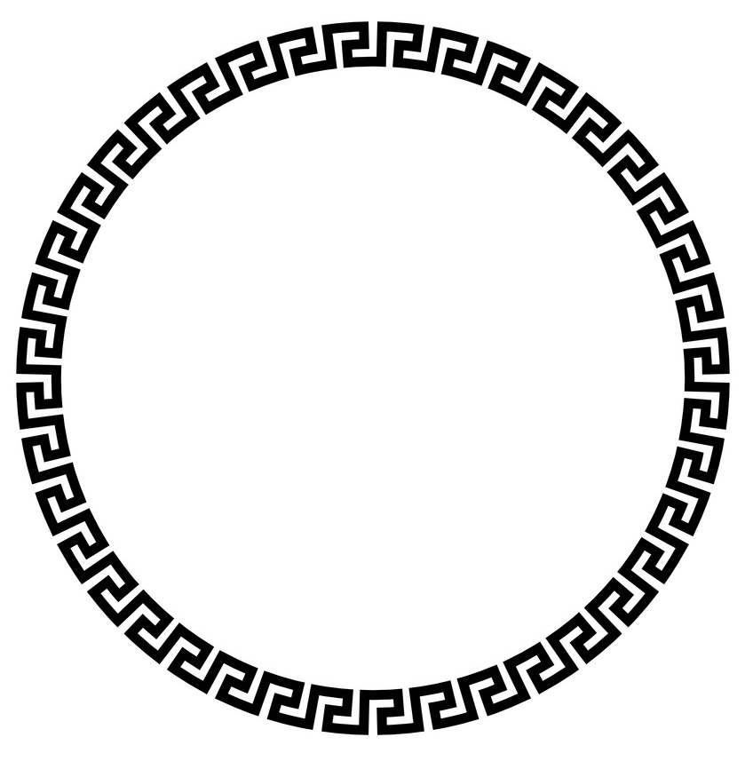circle frame of simple greek transparent