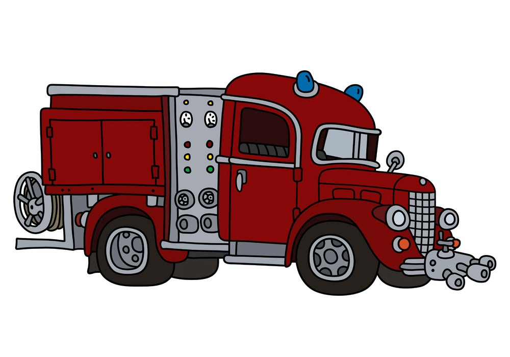 classic red fire truck png