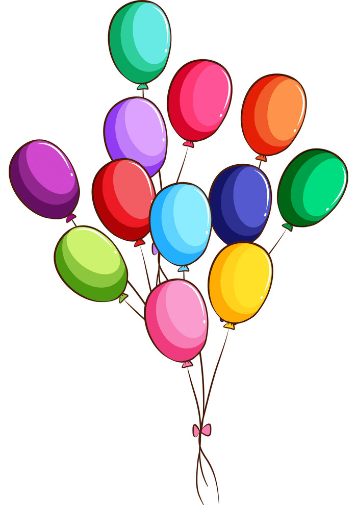 colorful animated balloons png