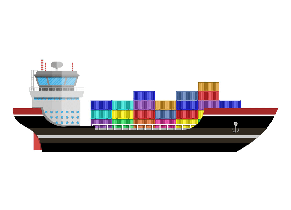 commercial container ship png