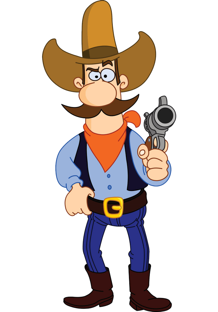 cowboy holding gun transparent