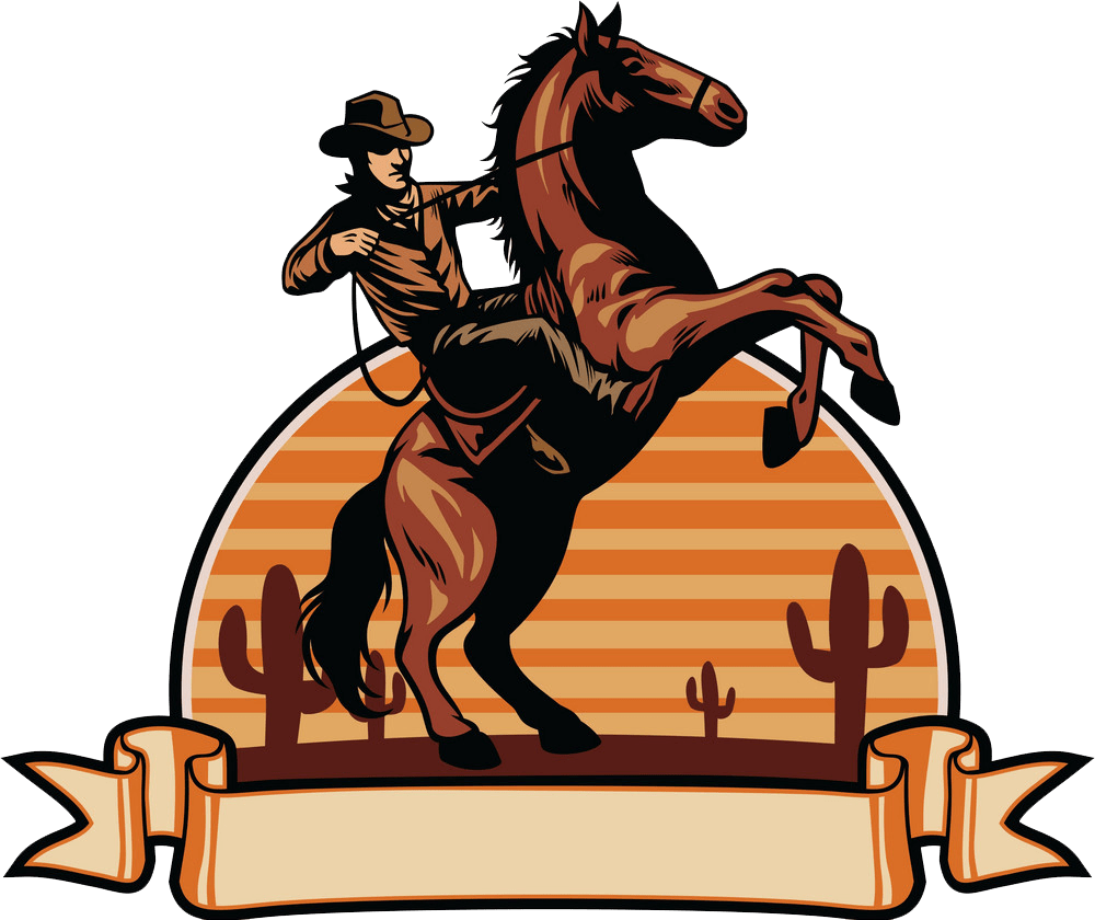 cowboy riding horse poster transparent