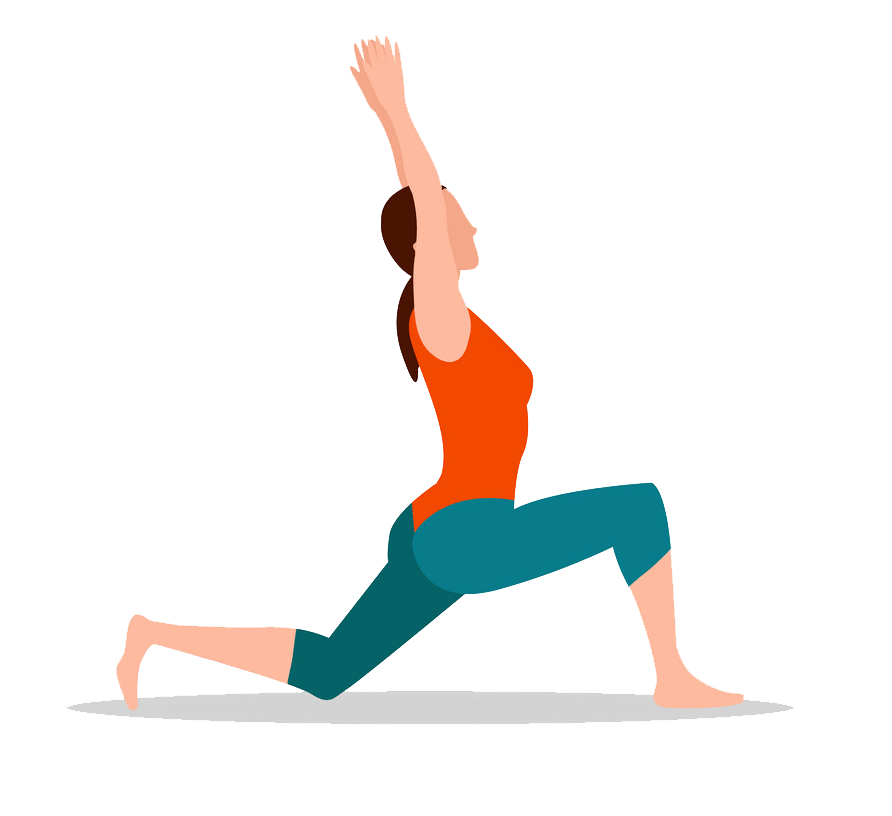 crescenet lunge pose of yoga png transparent