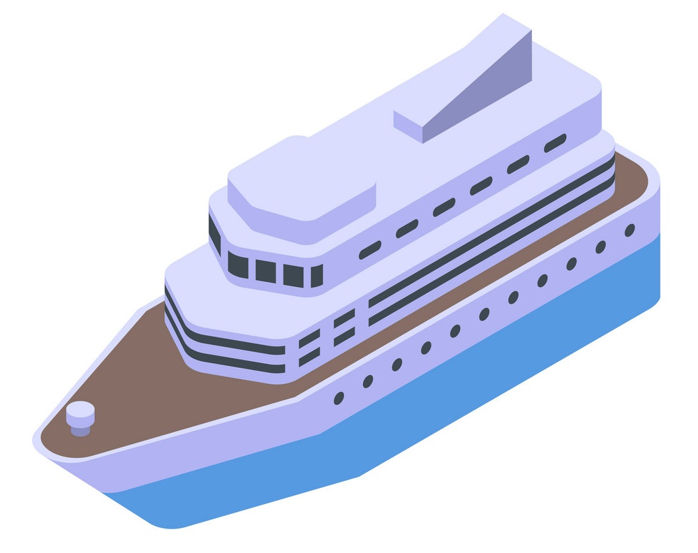 cruise ship icon isometric style