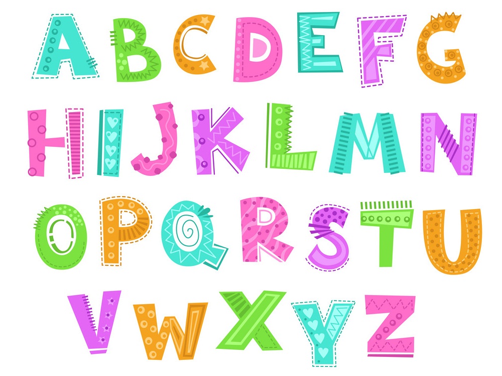 cute decorative funny childish alphabet
